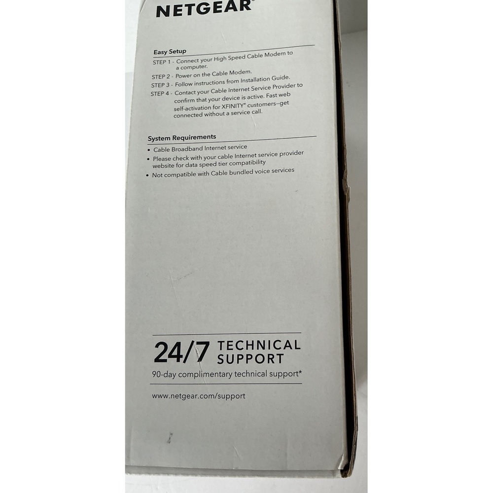 Netgear Cable Modem CM500 DOCSIS 3.0 16x4 High Speed Black Networking - Picture 7 of 13